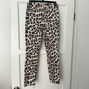 COPY - Mother denim high waisted looker ankle size 25 leopard print